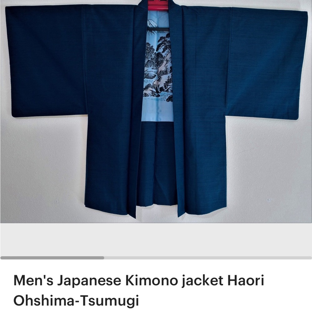 Men’s Kimono Jacket Haori-Ohshima-Tsumugi, excellent condition, worn once